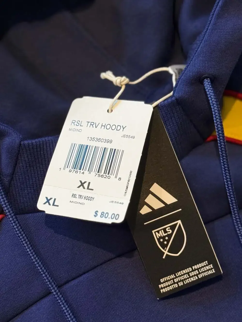 Adidas Real Salt Lake RSL MLS Travel Pullover Hoodie JE5549 New!!! Size XL Men